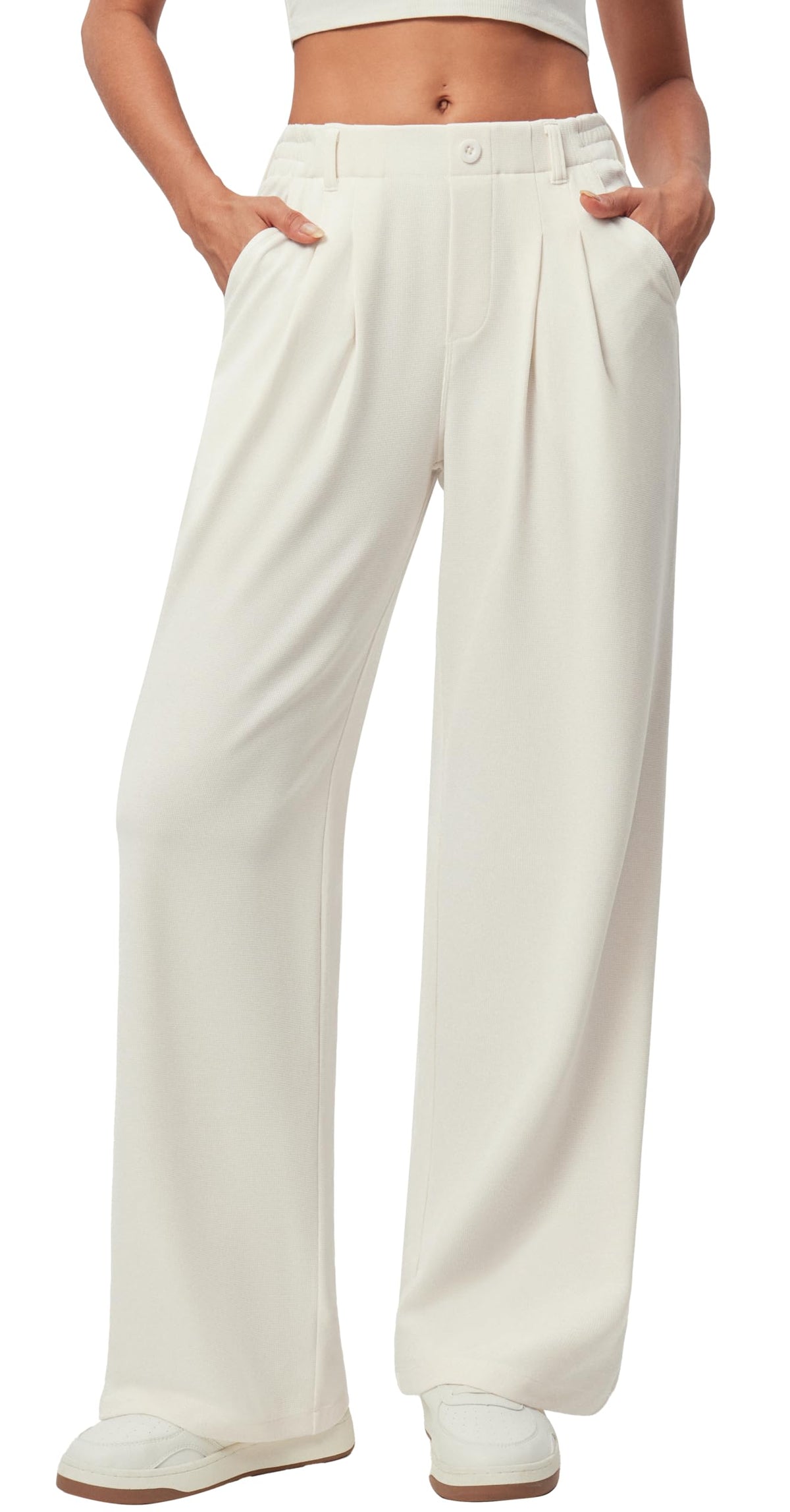 Wide Leg Dress Pants for Women Pull on Work Pants Business Causal Outfits