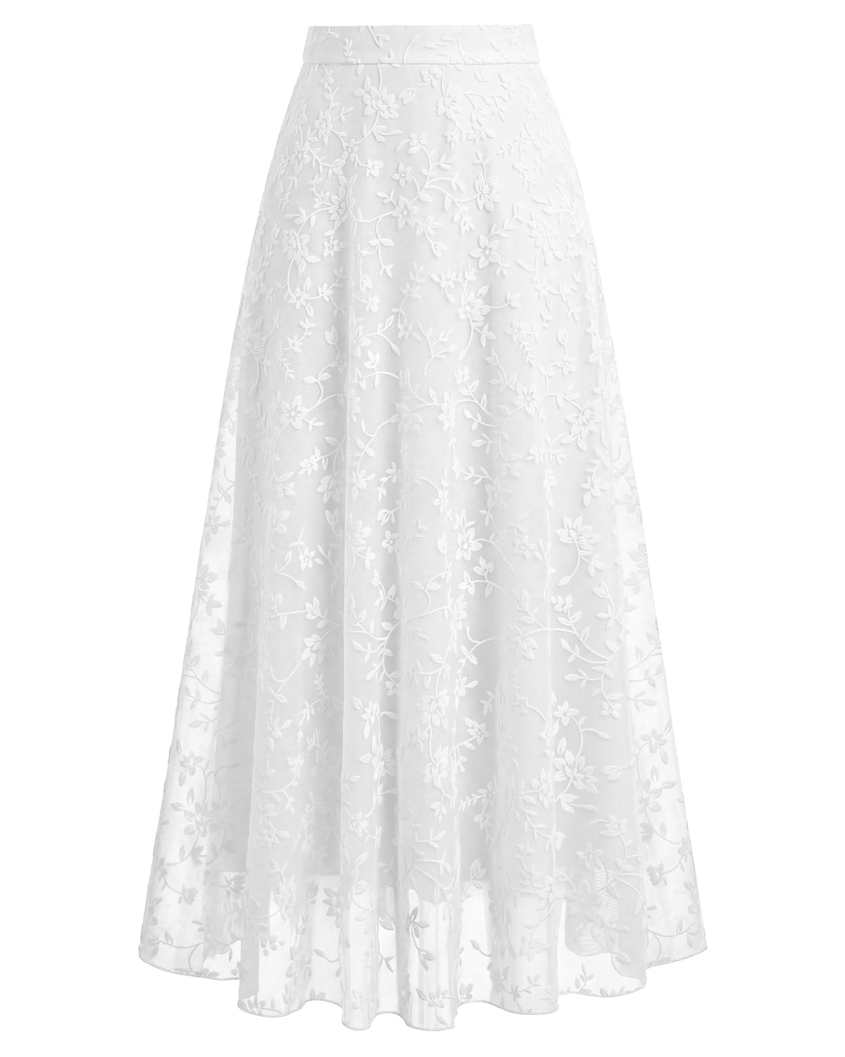 BTFBM Womens Floral Mesh Maxi Skirts Long Tulle Skirt