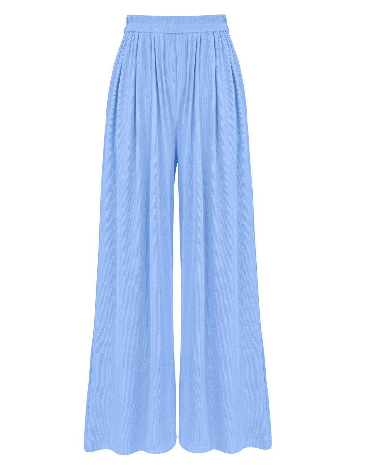 BTFBM High Waist Palazzo Pants for Women Rib Knit