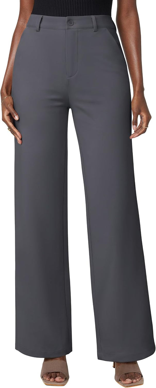 NIMIN Womens Stretchy Wide Leg Dress Work Pants Business Casual Slacks