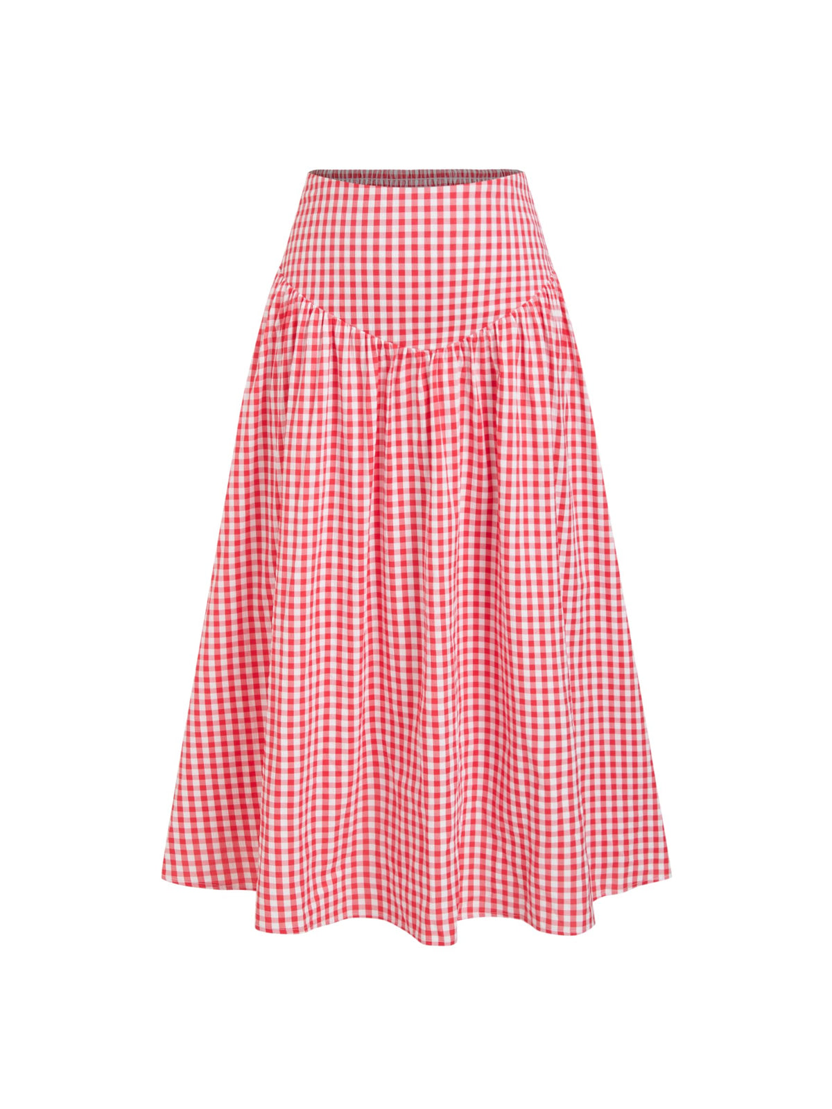 CIDER Gingham Midi Skirts for Women A Line High Waist Long Plaid Maxi Skirt