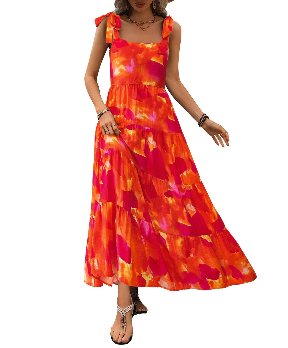 PRETTYGARDEN Women Dresses 2026 Summer Floral Sleeveless Maxi Dress Casual