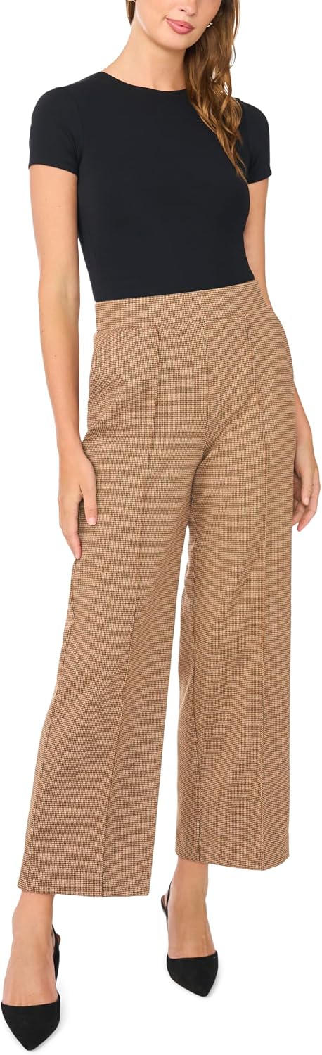 Vince Camuto Women's Pintuck Front Pant with Elastic Waist