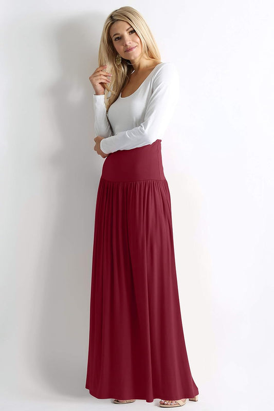 Simlu Maxi Skirts for Women Ankle Length Skirt Casual Long Skirt High Waisted Maxi Skirt Reg and Plus Size Skirt Long Skirt
