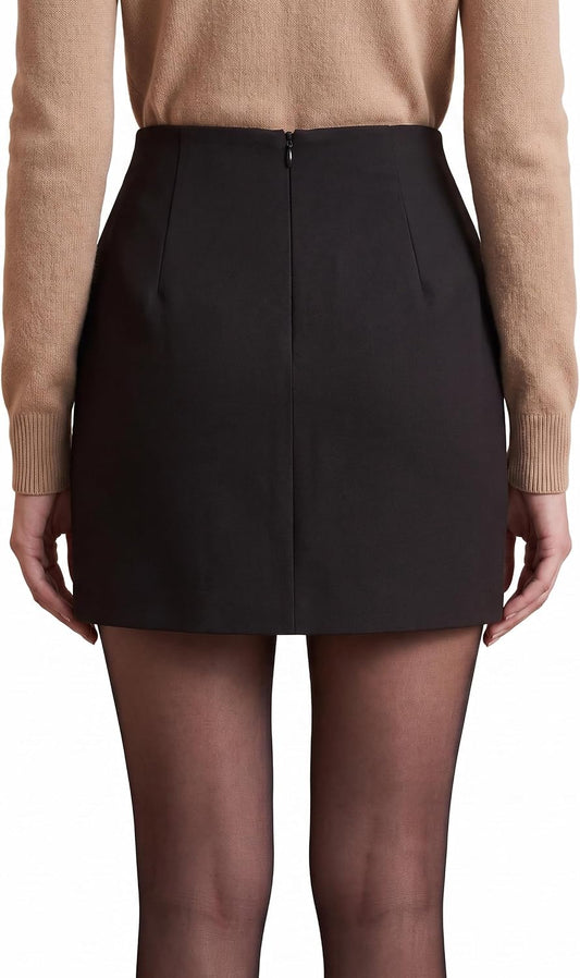 Women's High Waisted Mini Work Pencil Skirt with Pockets