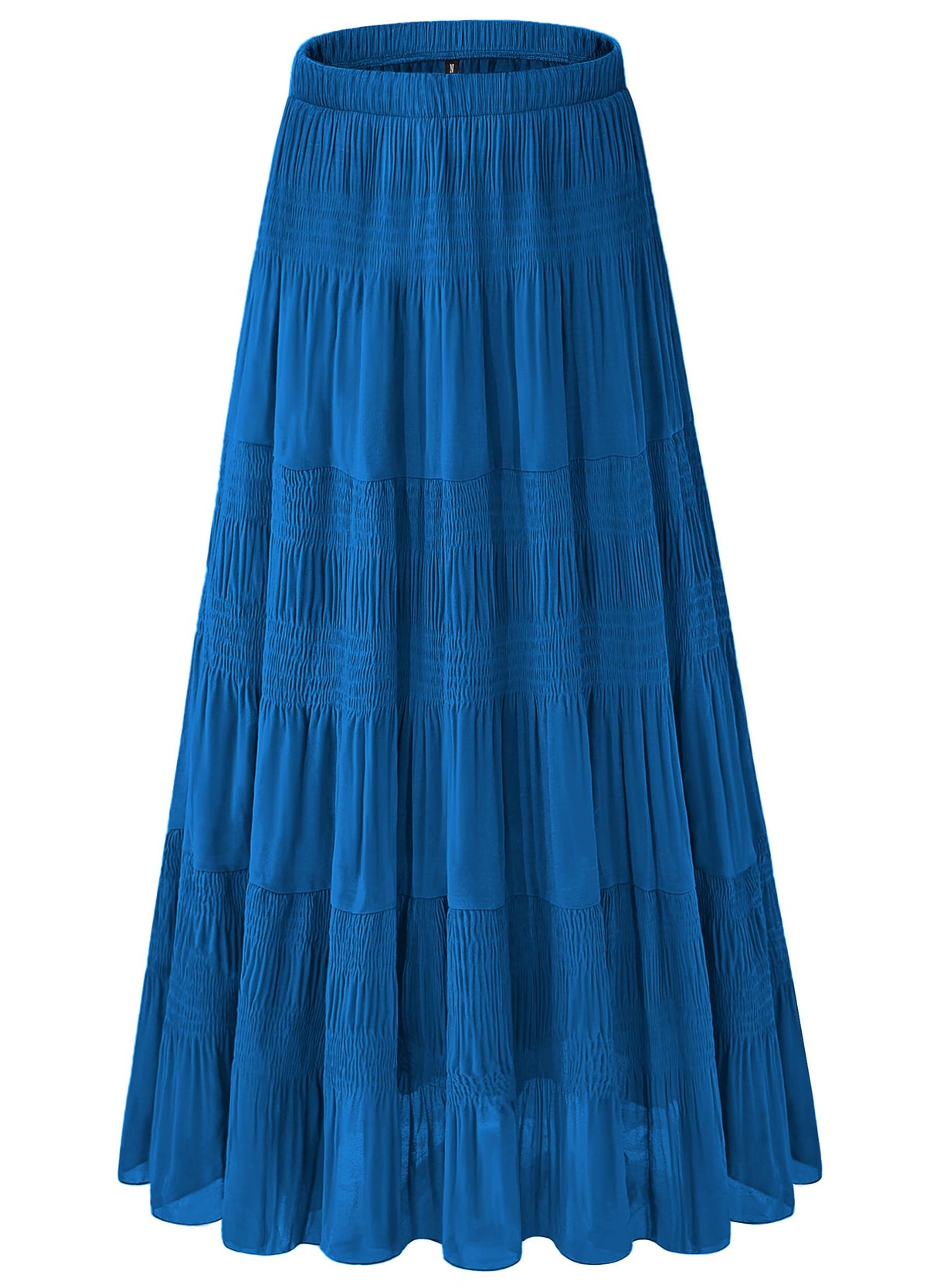 Women's Chiffon White Flowy Maxi Skirts Boho Summer Elastic Waisted Pleated A Line Long Skirt for Women 2026