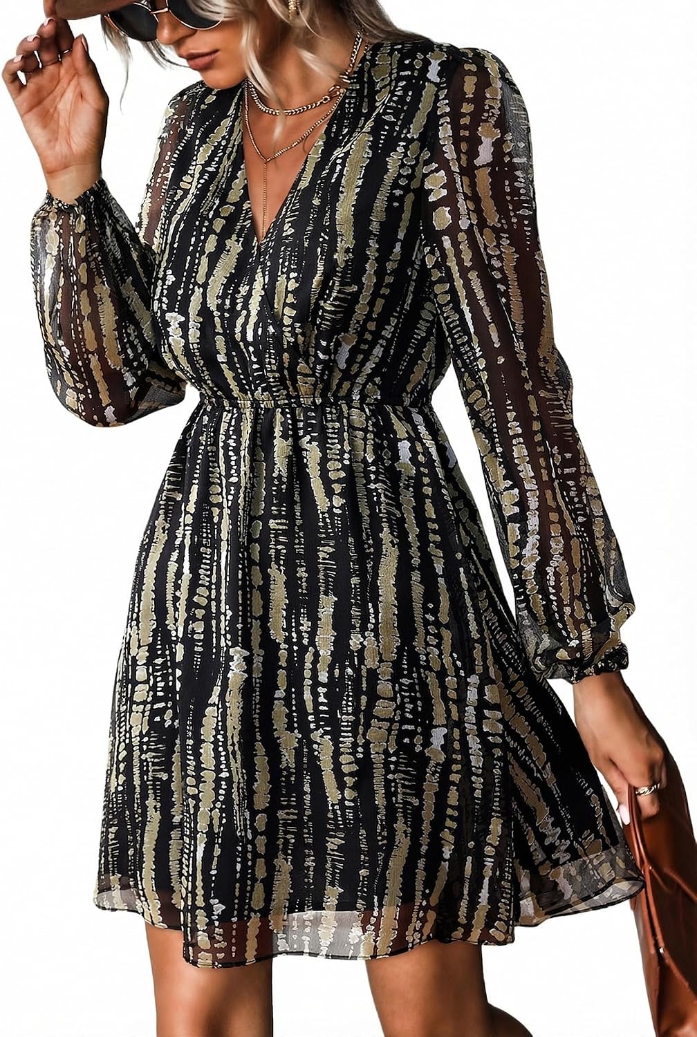 CUPSHE Womens Fall Floral Dress Boho Vacation Mini Wedding Guest Dresses