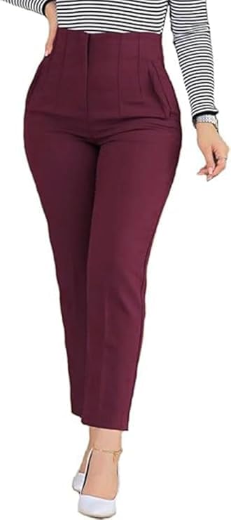 BIRW Womens High Waisted Pants 2026 Trendy Skinny Business Work Casual Pencil Trousers with Pockets
