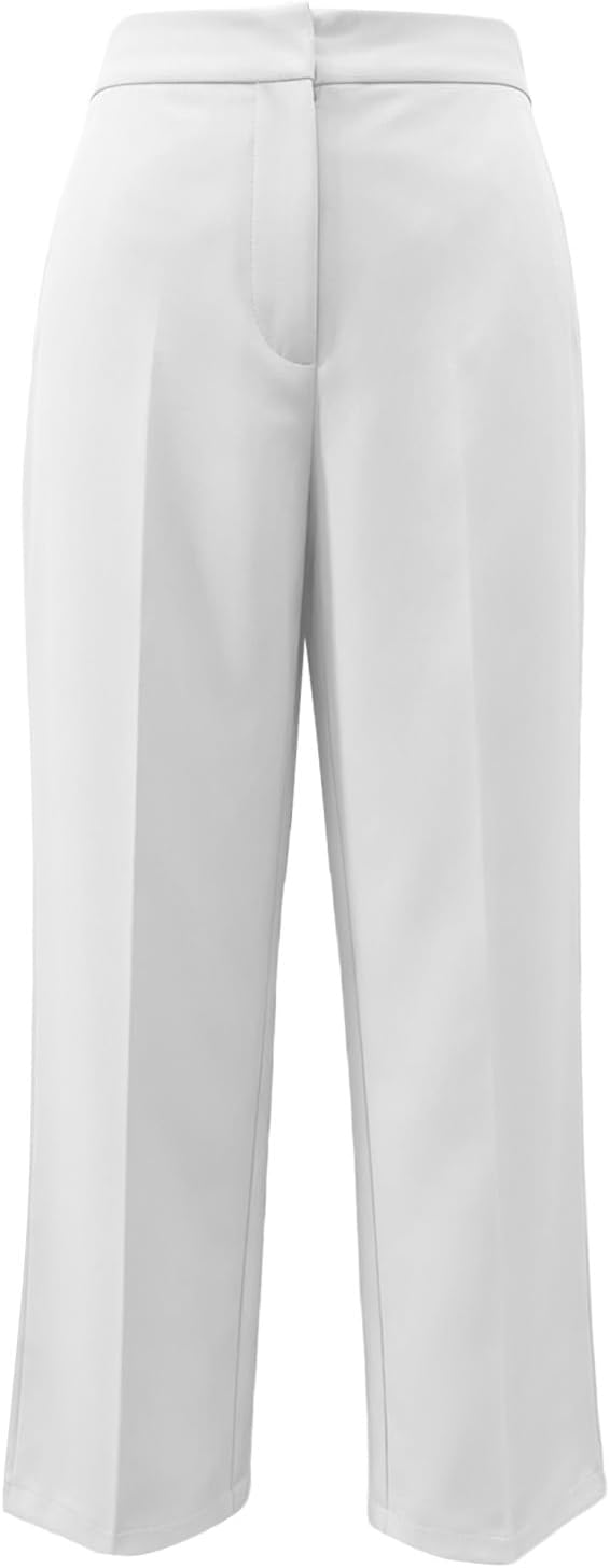 JiXiang Petite Dress Pants Women Business Casual Ankle Length Straight Leg Trousers Office Work Travel Pull-On Tapered Slacks