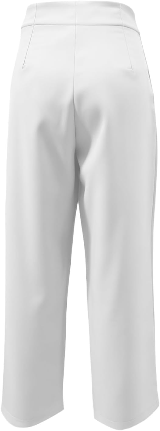 JiXiang Petite Dress Pants Women Business Casual Ankle Length Straight Leg Trousers Office Work Travel Pull-On Tapered Slacks