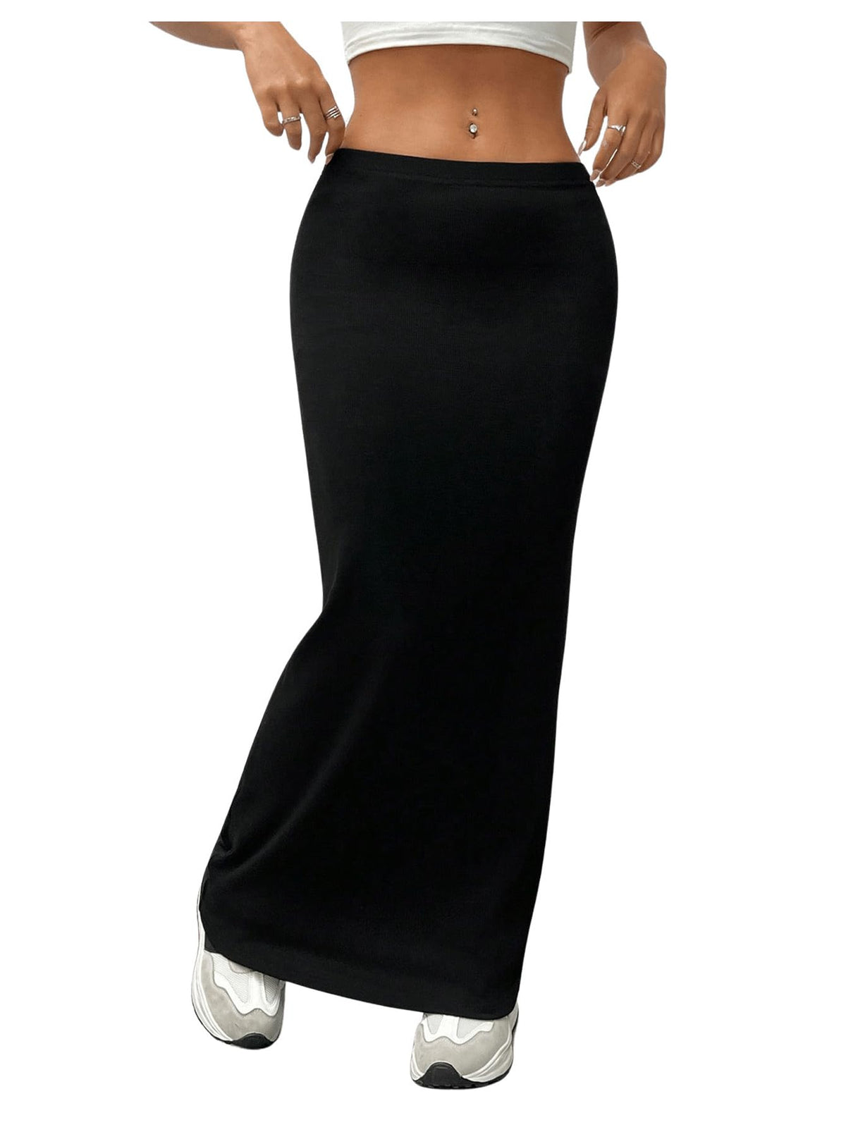 GORGLITTER Women's Trendy Pencil Long Maxi Skirts High Waisted Skirt