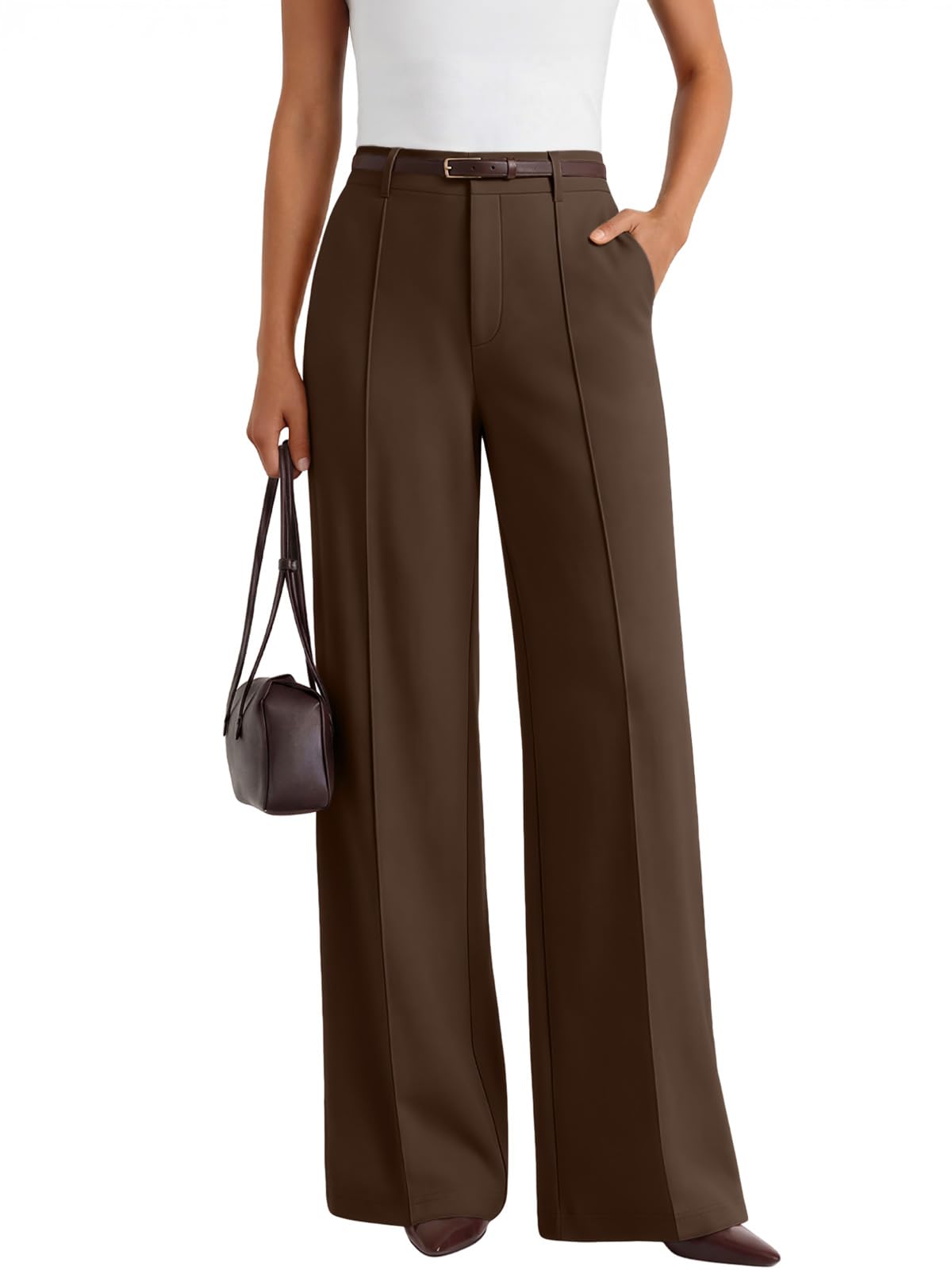 LILLUSORY High Waisted Front Seam Stretchy Dress Work Pants with Pockets