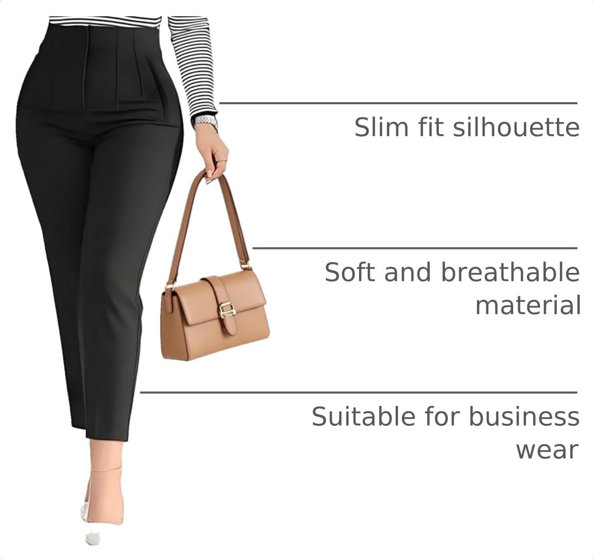 BIRW Womens High Waisted Pants 2026 Trendy Skinny Business Work Casual Pencil Trousers with Pockets