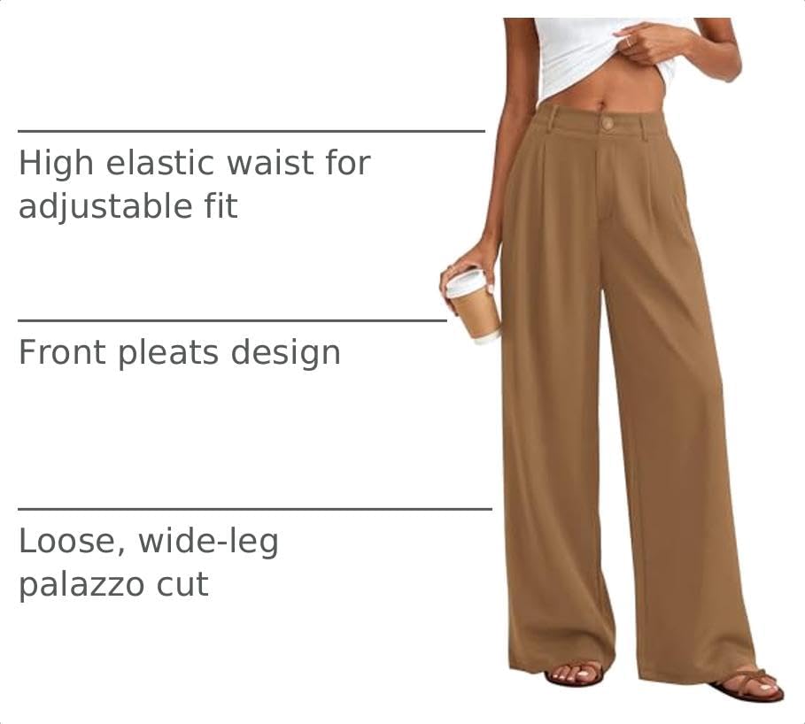 KIRUNDO Wide Leg Pants for Women 2026 Summer Flowy Polka Dot Trousers