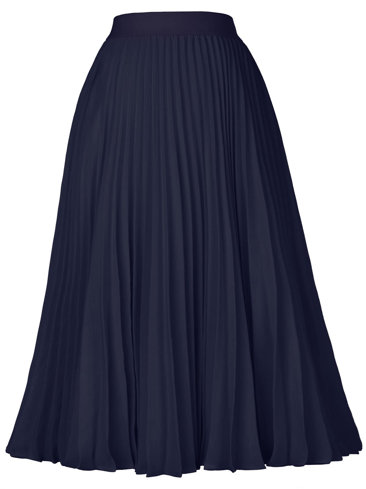 GRACE KARIN Pleated Midi Skirt for Women Chiffon A-Line Outfits