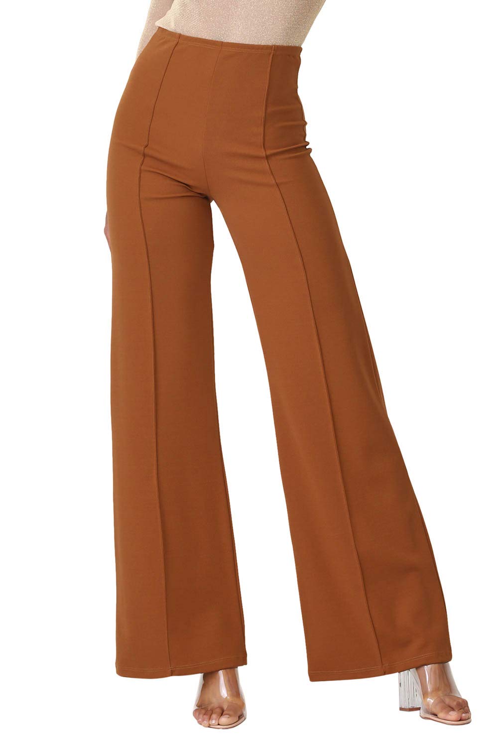 Cemi Ceri Women’s High Waist Wide Leg Dress Pants – Flared Business Slacks for Office, Work & Casual Wear, Stretch Comfort