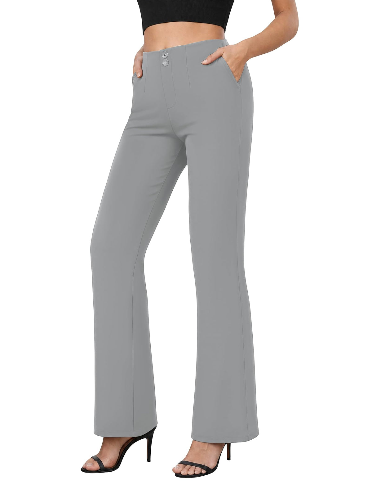 COPYLEAF Dress Pants Women Stretchy Work Pants Casual Flare Pull On Slacks