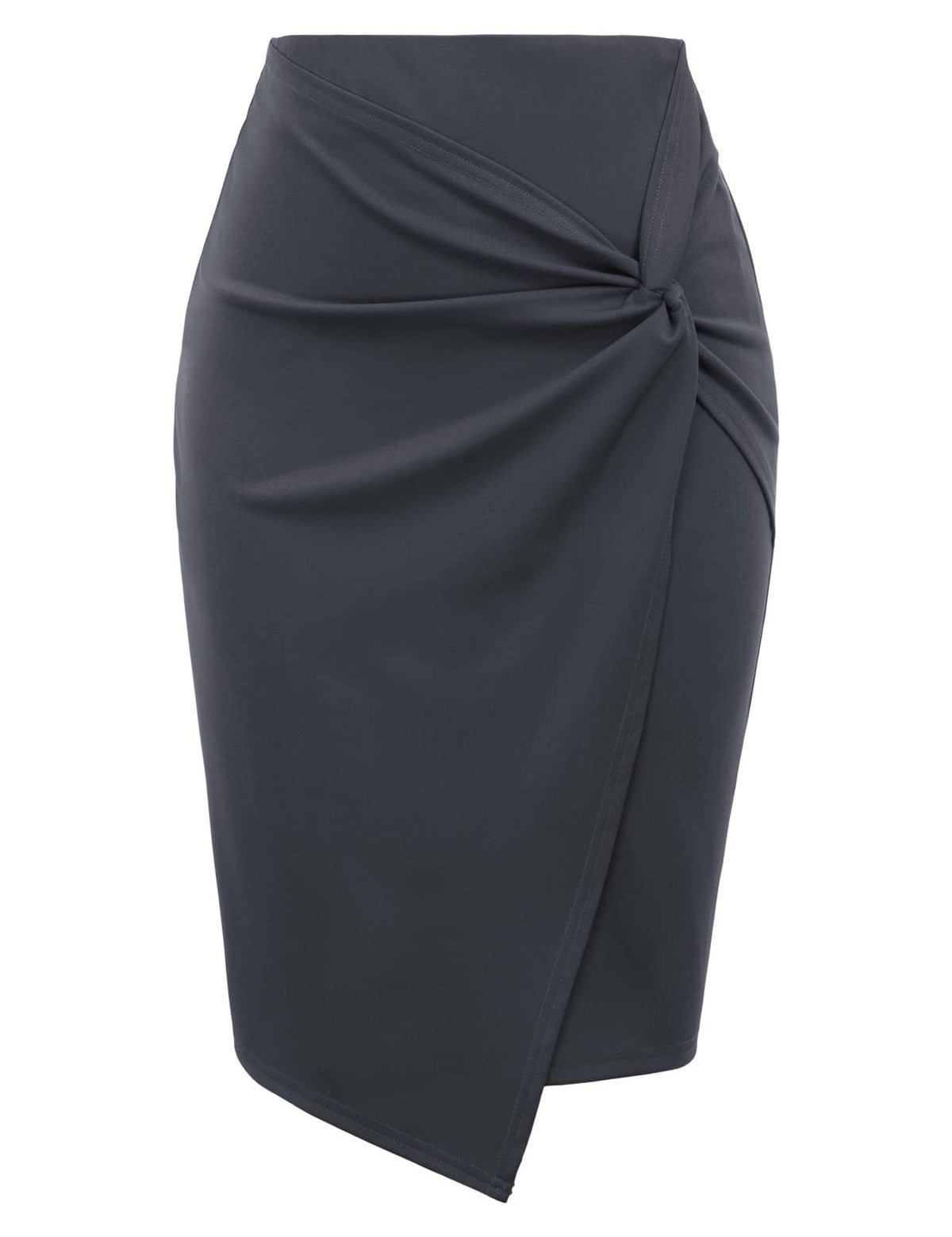 Kate Kasin Women Stretch Knee Length Pencil Skirt, Wrap High Waist Skirts