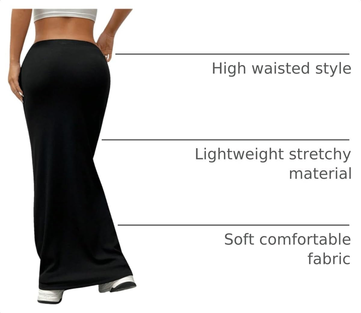 GORGLITTER Women's Trendy Pencil Long Maxi Skirts High Waisted Skirt