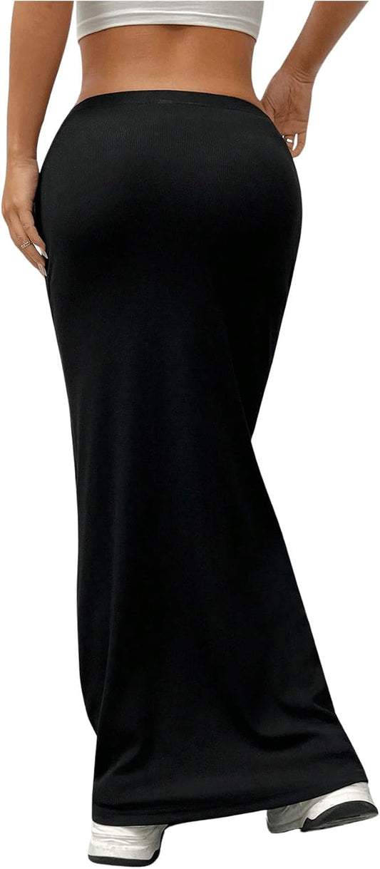 GORGLITTER Women's Trendy Pencil Long Maxi Skirts High Waisted Skirt