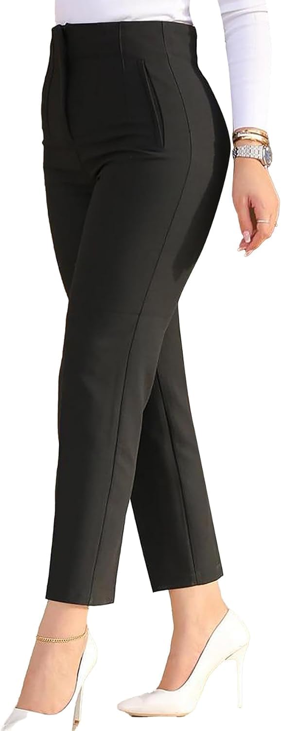 BIRW Womens High Waisted Pants 2026 Trendy Skinny Business Work Casual Pencil Trousers with Pockets