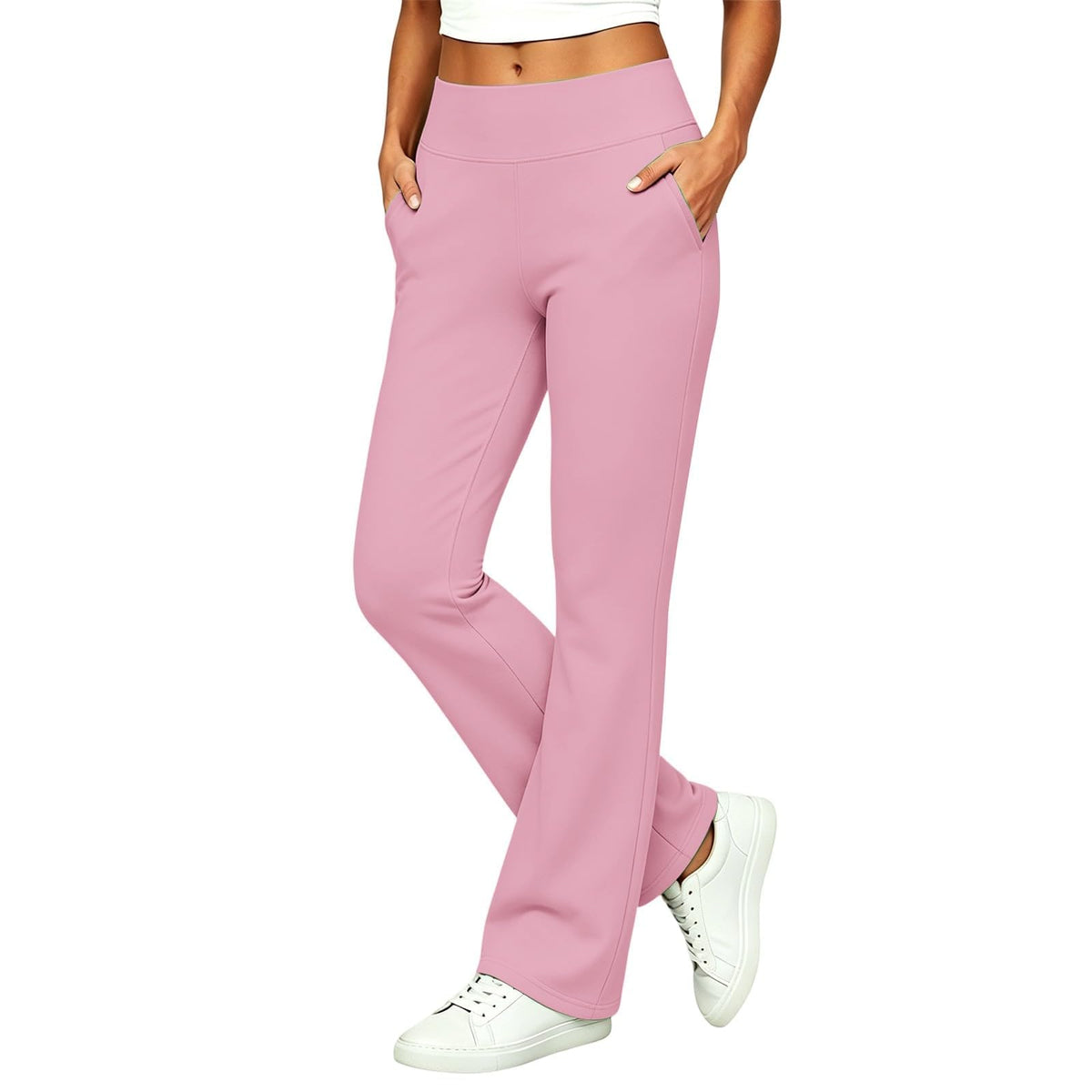 Womens High Waisted Dress Pants Elastic Waist Office Work Trousers