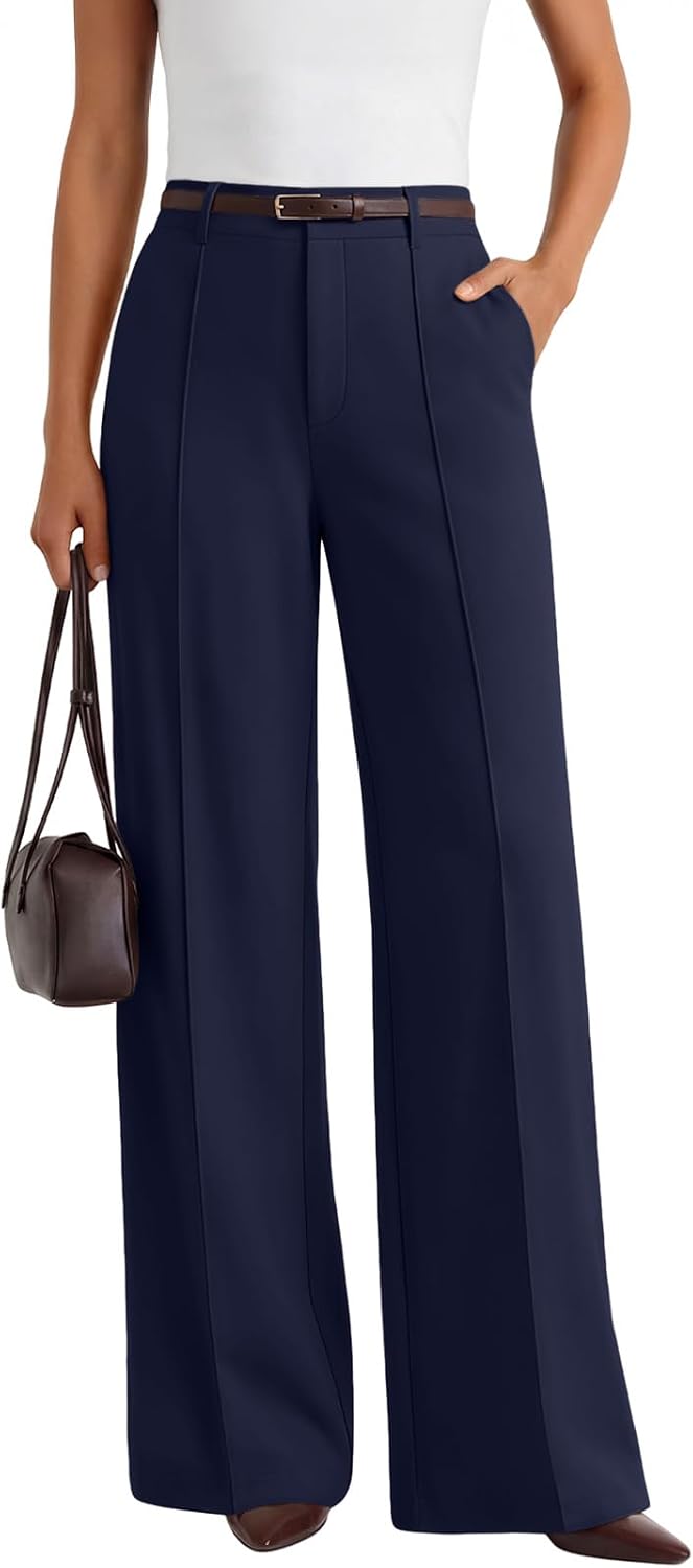 LILLUSORY High Waisted Front Seam Stretchy Dress Work Pants with Pockets