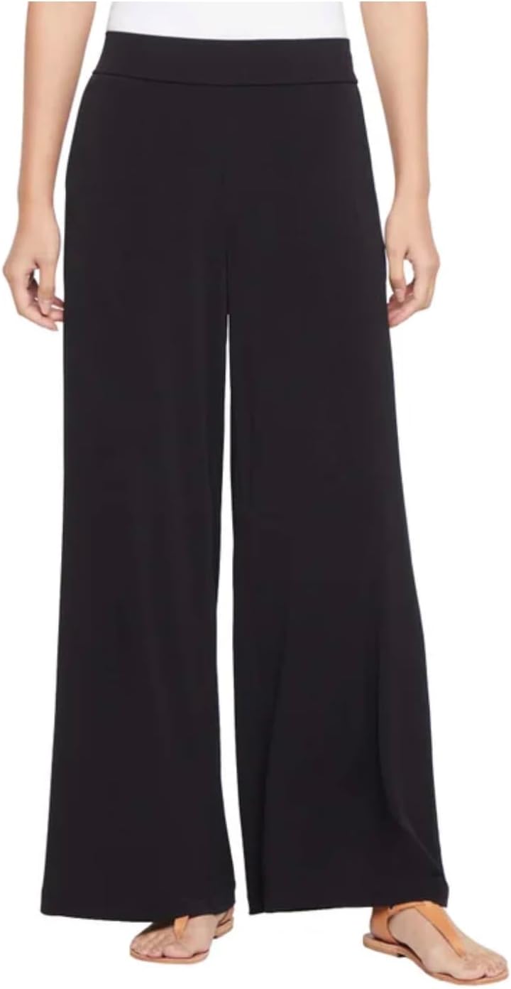 Three Dots Women's Pull-On Wide Leg Pant with Pockets