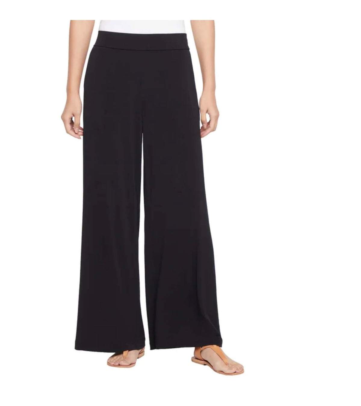 Three Dots Women's Pull-On Wide Leg Pant with Pockets