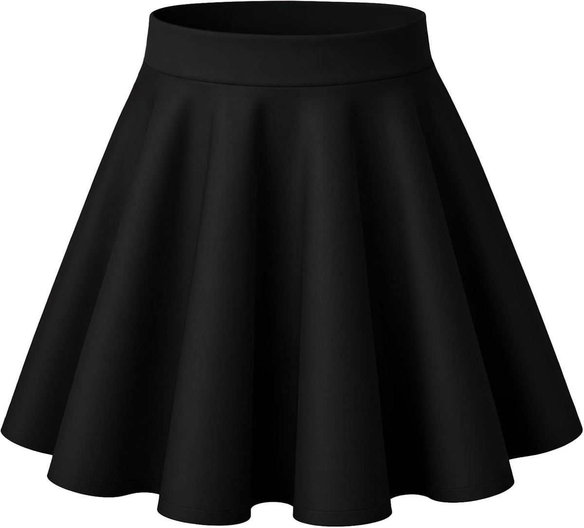 HOTOUCH Women's Skirt Casual Mini Skater Skirt Stretchy High Waist Flared Pleated A Line Basic Versatile Skirt