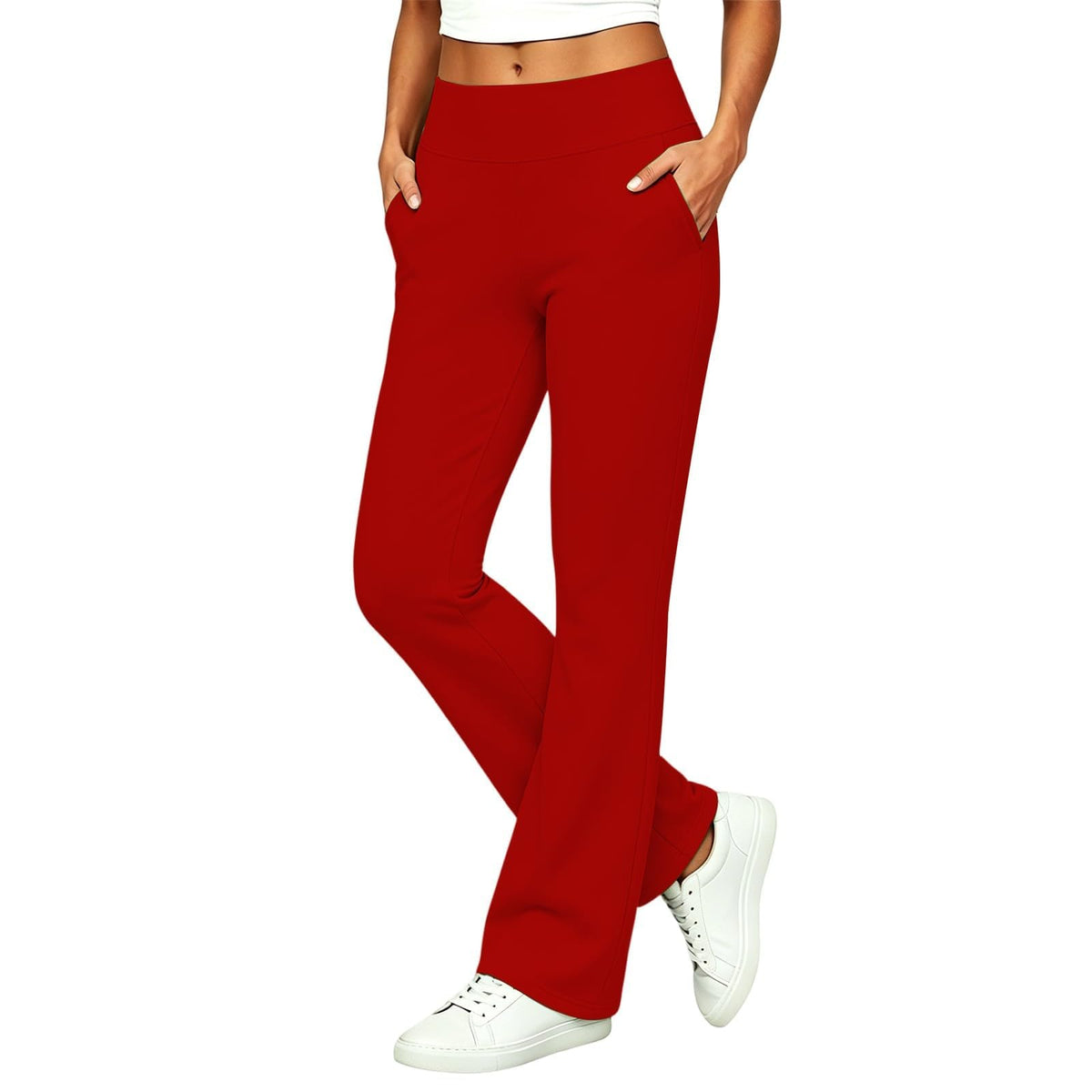 Womens High Waisted Dress Pants Elastic Waist Office Work Trousers
