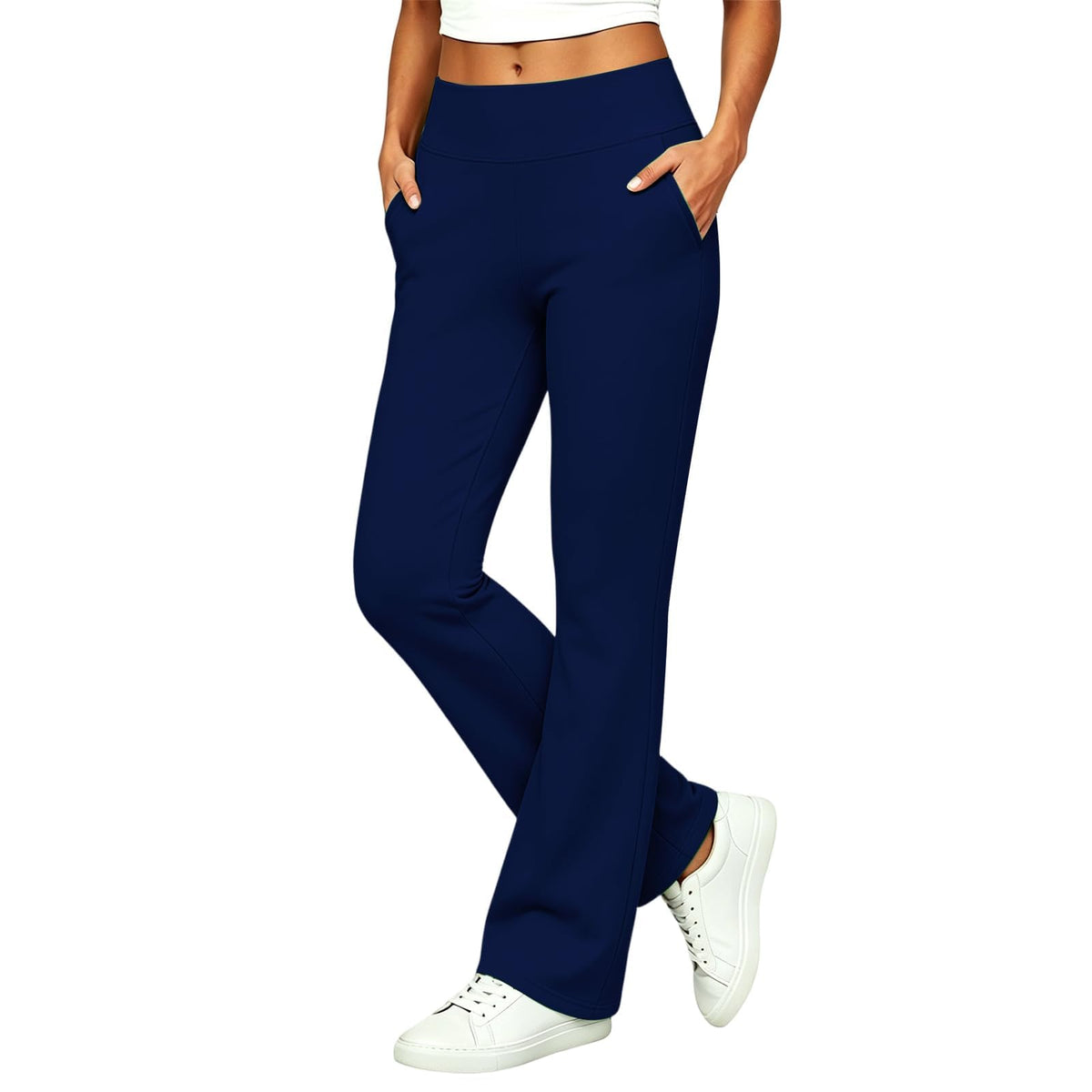 Womens High Waisted Dress Pants Elastic Waist Office Work Trousers