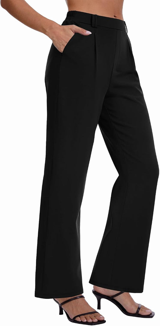 DLOODA Womens Dress Pants High Waisted Straight Leg Work Pants