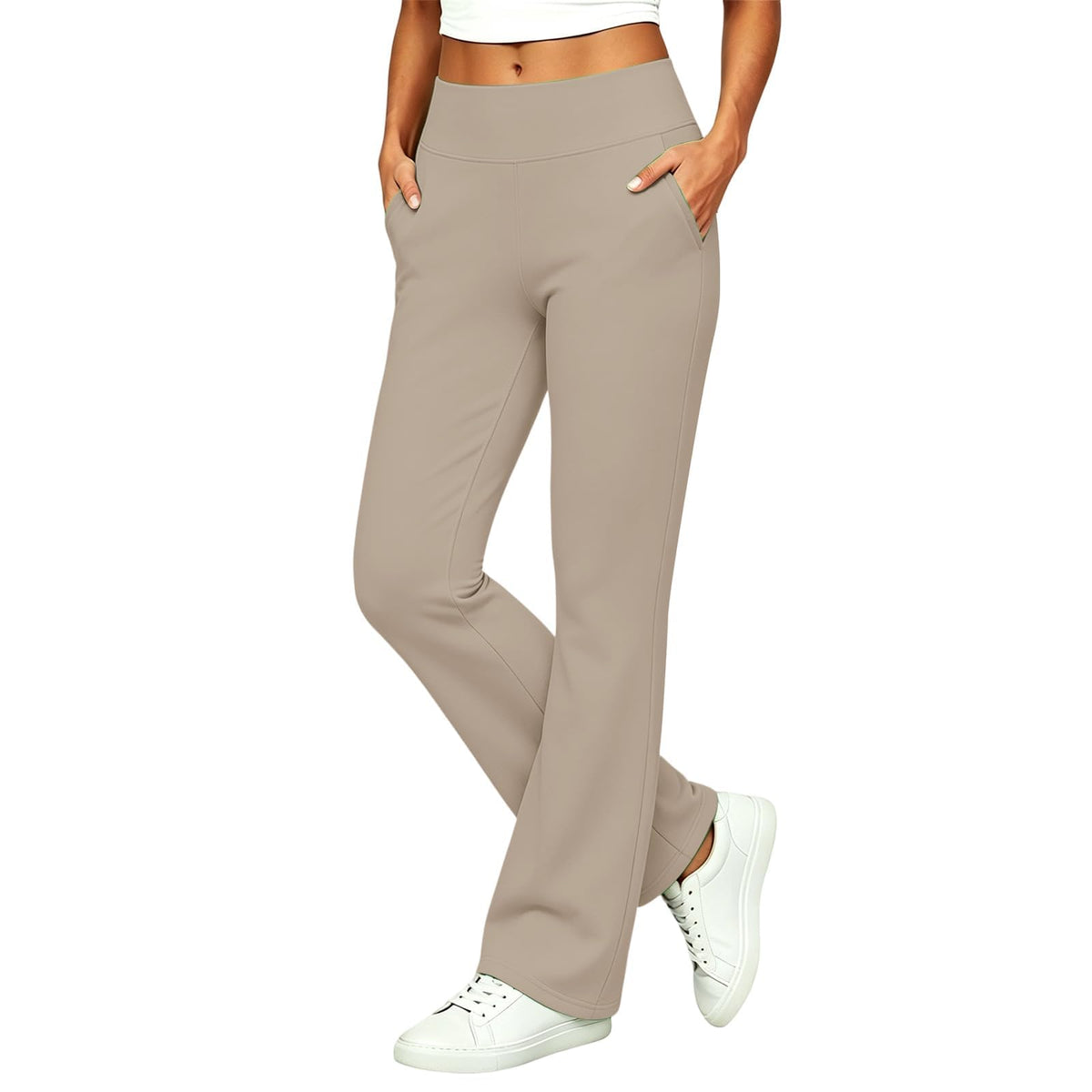 Womens High Waisted Dress Pants Elastic Waist Office Work Trousers