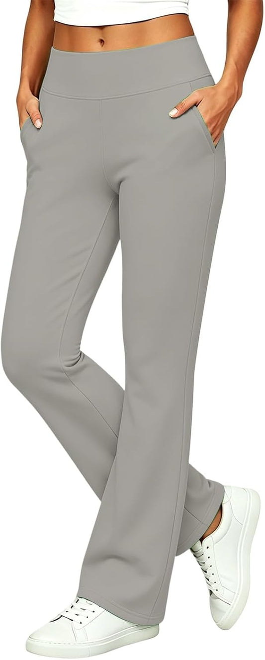 Womens High Waisted Dress Pants Elastic Waist Office Work Trousers