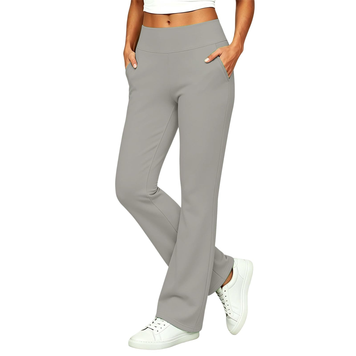 Womens High Waisted Dress Pants Elastic Waist Office Work Trousers