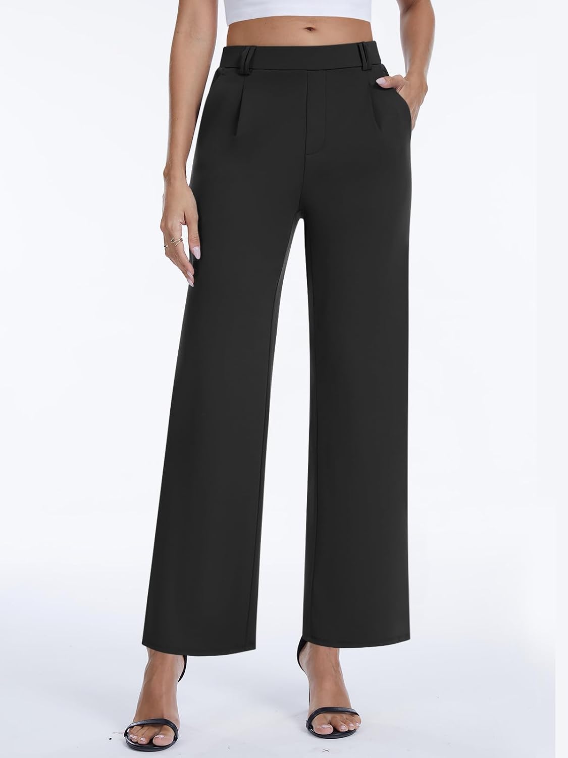 DLOODA Womens Dress Pants High Waisted Straight Leg Work Pants