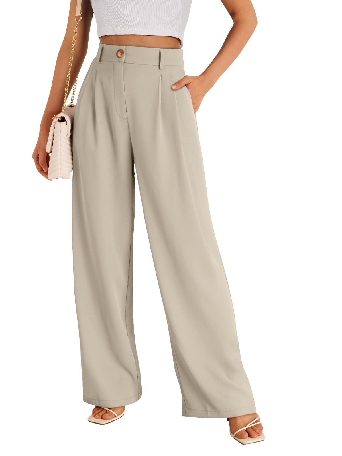 LILLUSORY Womens Wide Leg Dress Work Flowy Pants Business Casual Outfits