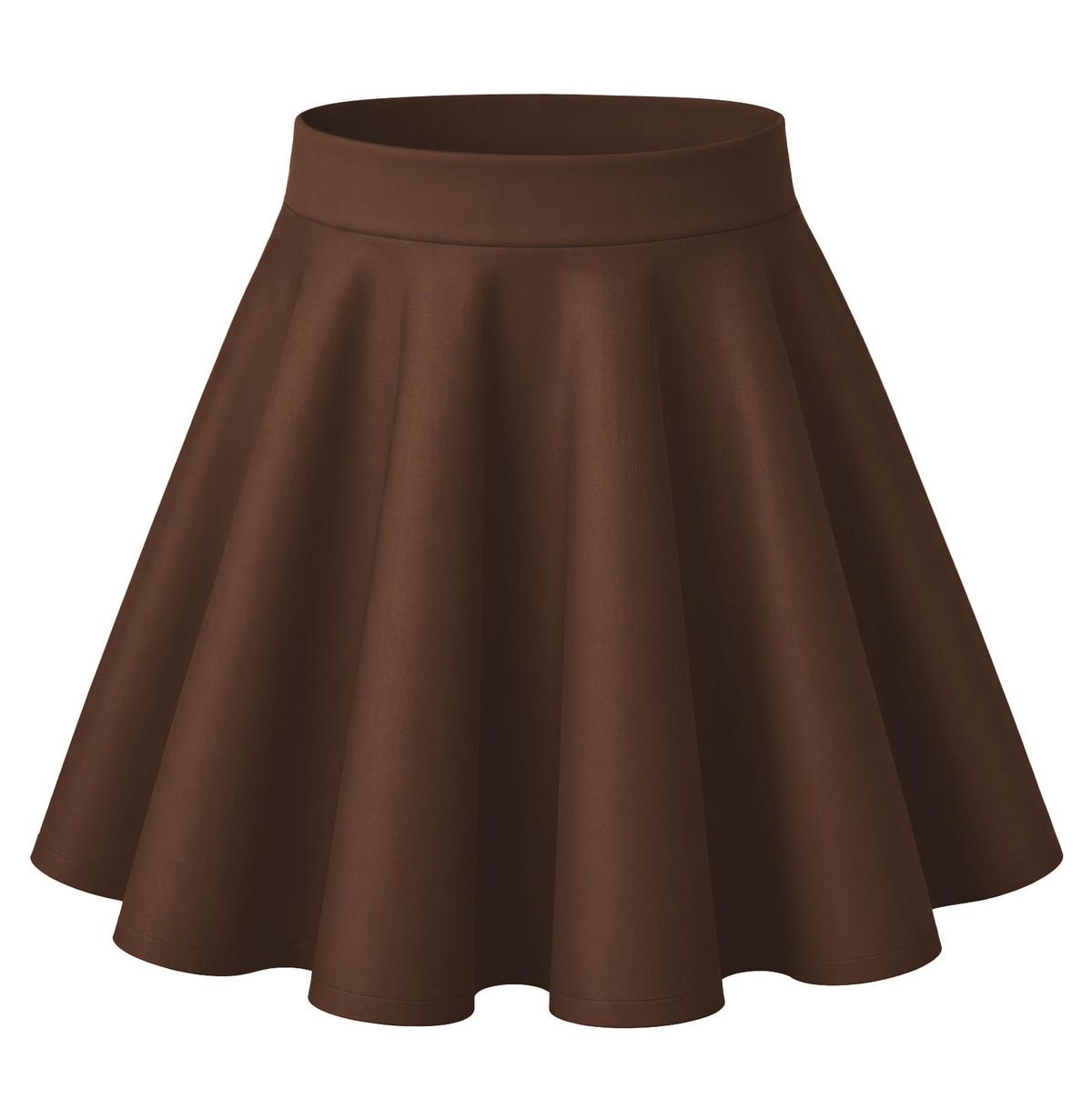 HOTOUCH Women's Skirt Casual Mini Skater Skirt Stretchy High Waist Flared Pleated A Line Basic Versatile Skirt