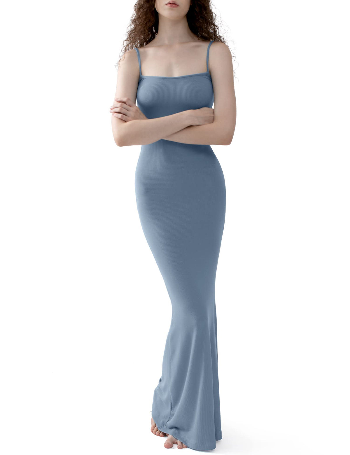 PUMIEY Women's Soft Lounge Long Slip Dress Sexy Sleeveless Backless Bodycon Maxi Dresses for Women