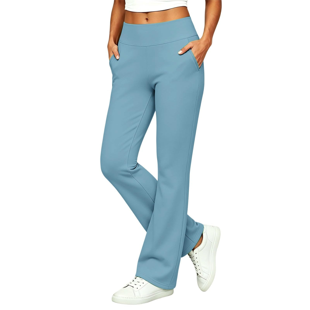 Womens High Waisted Dress Pants Elastic Waist Office Work Trousers