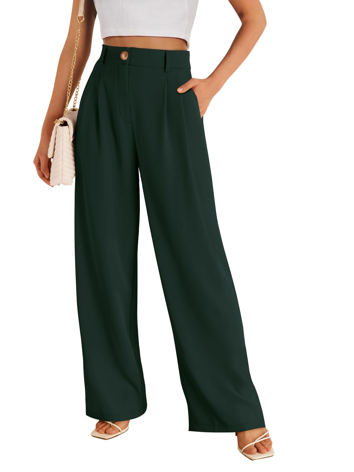 LILLUSORY Womens Wide Leg Dress Work Flowy Pants Business Casual Outfits