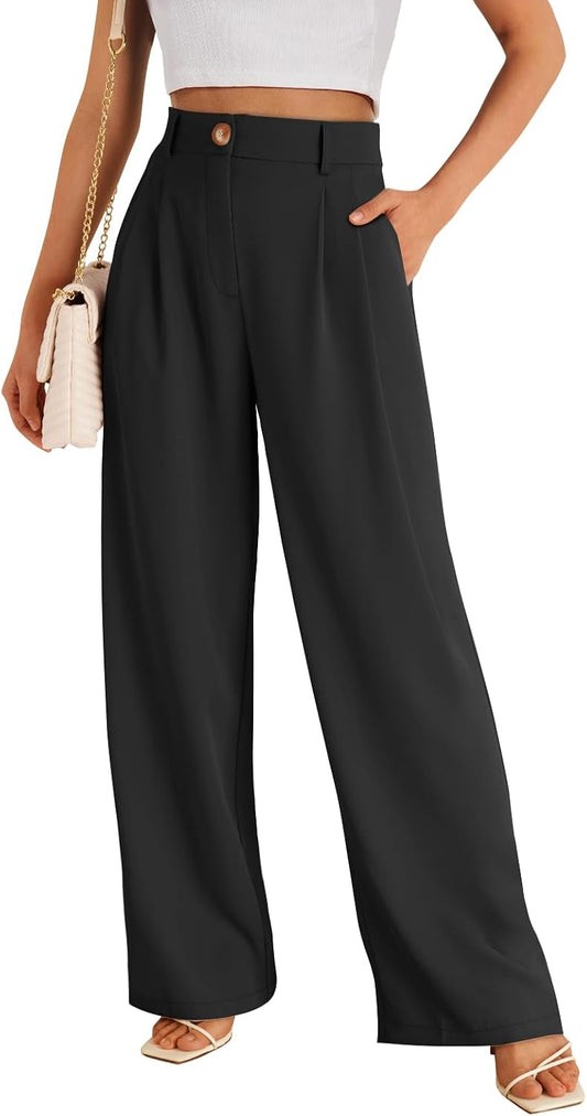 LILLUSORY Womens Wide Leg Dress Work Flowy Pants Business Casual Outfits