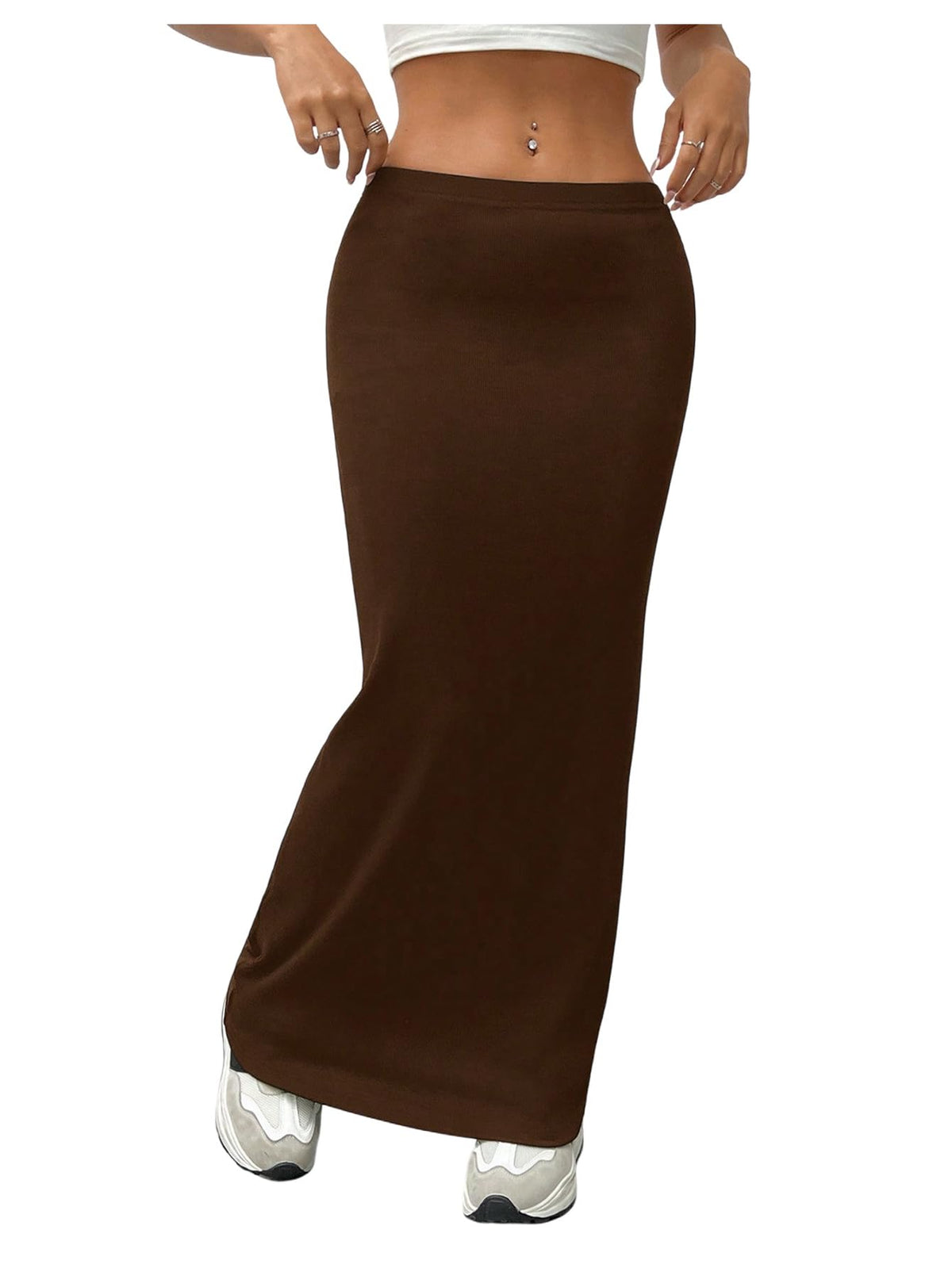 GORGLITTER Women's Trendy Pencil Long Maxi Skirts High Waisted Skirt