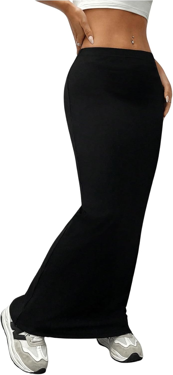 GORGLITTER Women's Trendy Pencil Long Maxi Skirts High Waisted Skirt