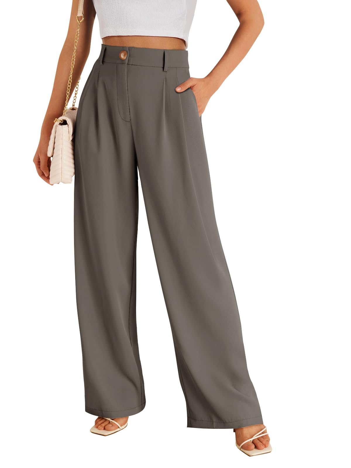 LILLUSORY Womens Wide Leg Dress Work Flowy Pants Business Casual Outfits