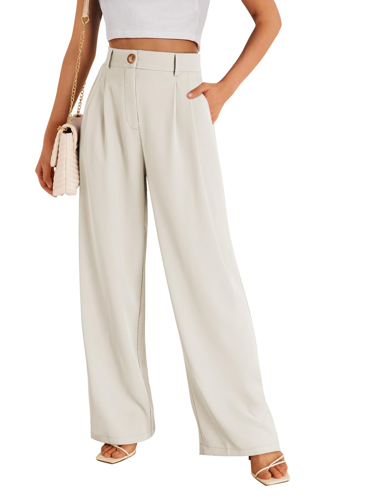 LILLUSORY Womens Wide Leg Dress Work Flowy Pants Business Casual Outfits