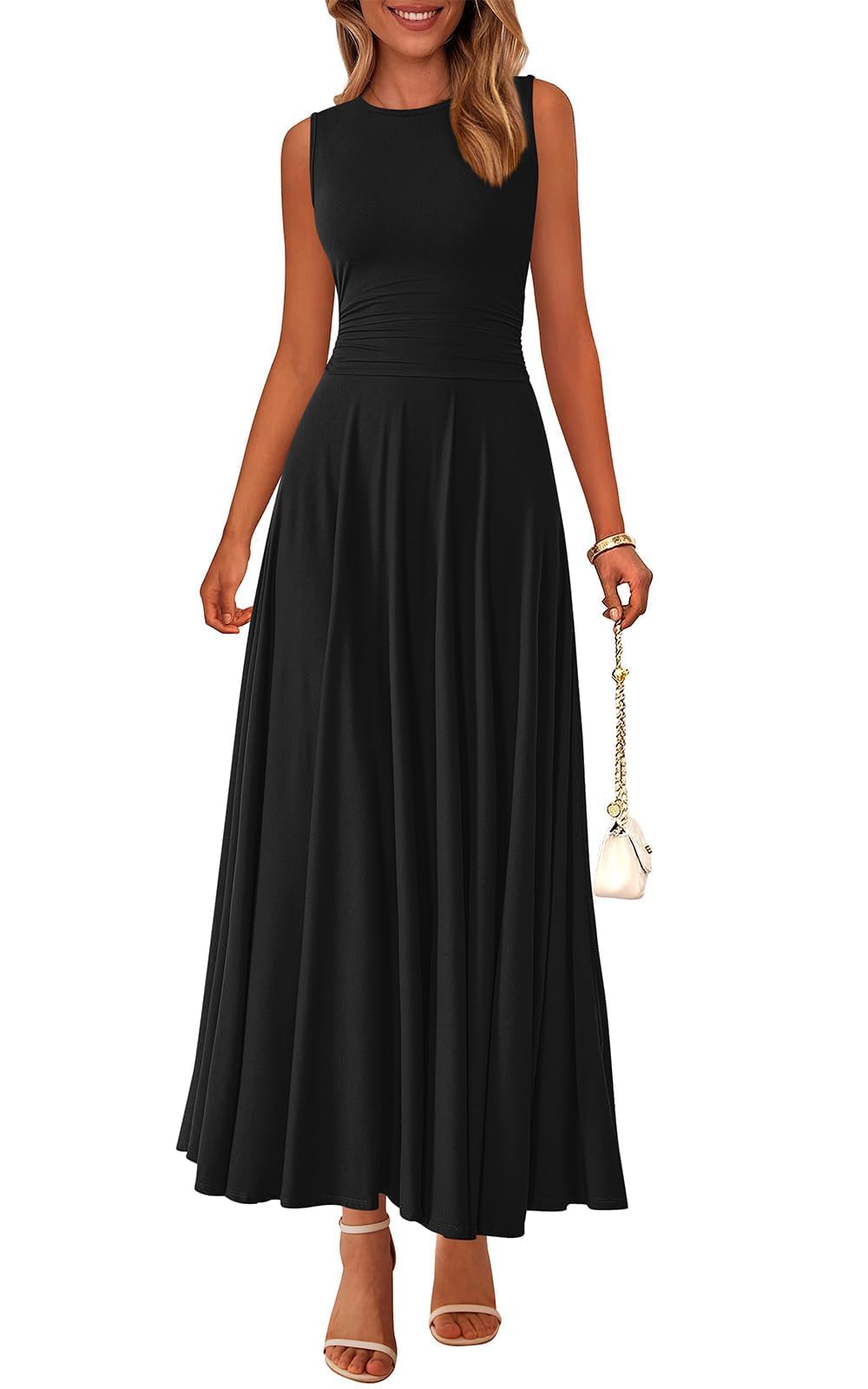 PRETTYGARDEN Womens Sleeveless Summer Dresses 2026 Flowy Aline Maxi Dress