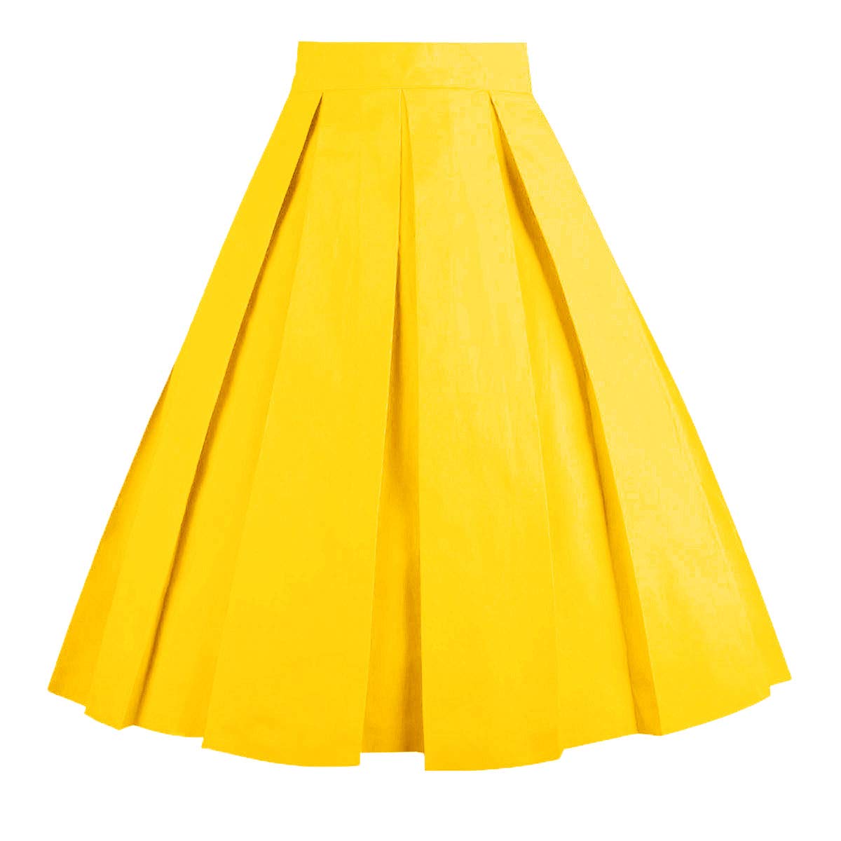 OBBUE Vintage Pleated Skirt A-line Midi Skirts