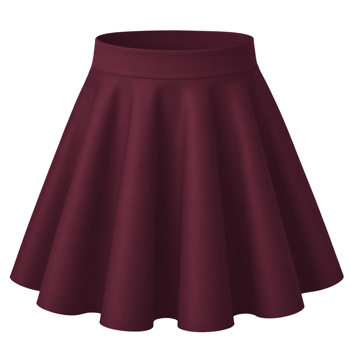 HOTOUCH Women's Skirt Casual Mini Skater Skirt Stretchy High Waist Flared Pleated A Line Basic Versatile Skirt